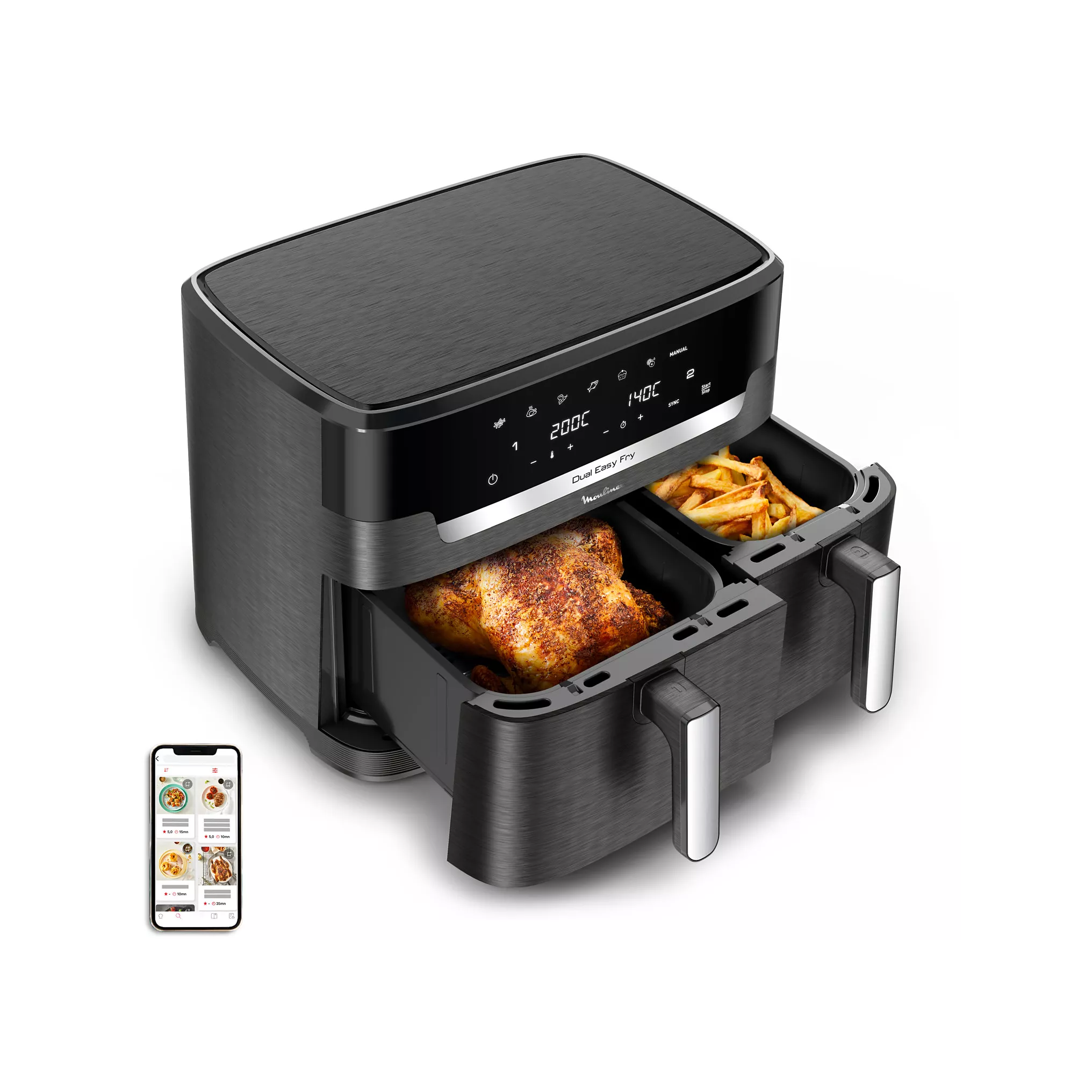 Airfryer Moulinex 11L Easy fry Dual EZ942HF0