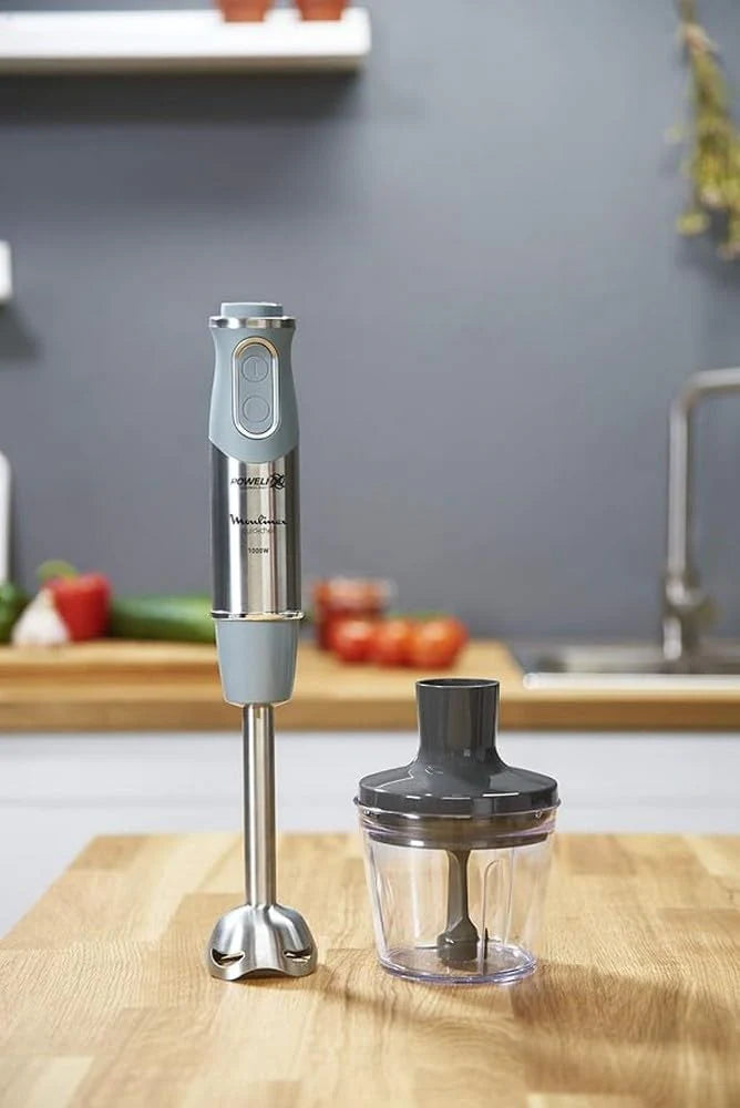 Moulinex quickchef – Mixeur plongeant avec 3 accessoires, acier inoxydable, 10 vitesses, 1000 W