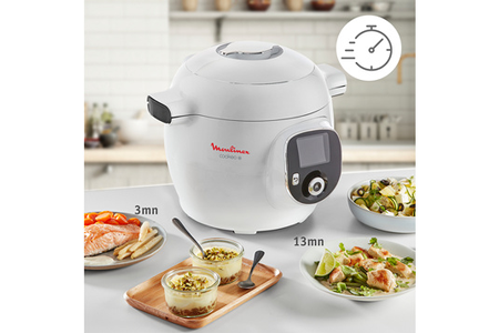 Mijoteur MOULINEX COOKEO+ MULTICUISEUR INTELLIGENT 6 MODES DE CUISSON + 150 RECETTES 6L BLANC CE851A10
