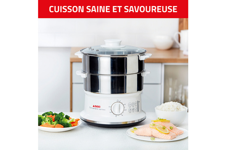 Cuiseur vapeur SEB CONVENIENT 2 BOLS INOX CUISSON VAPEUR MINUTEUR VC145100