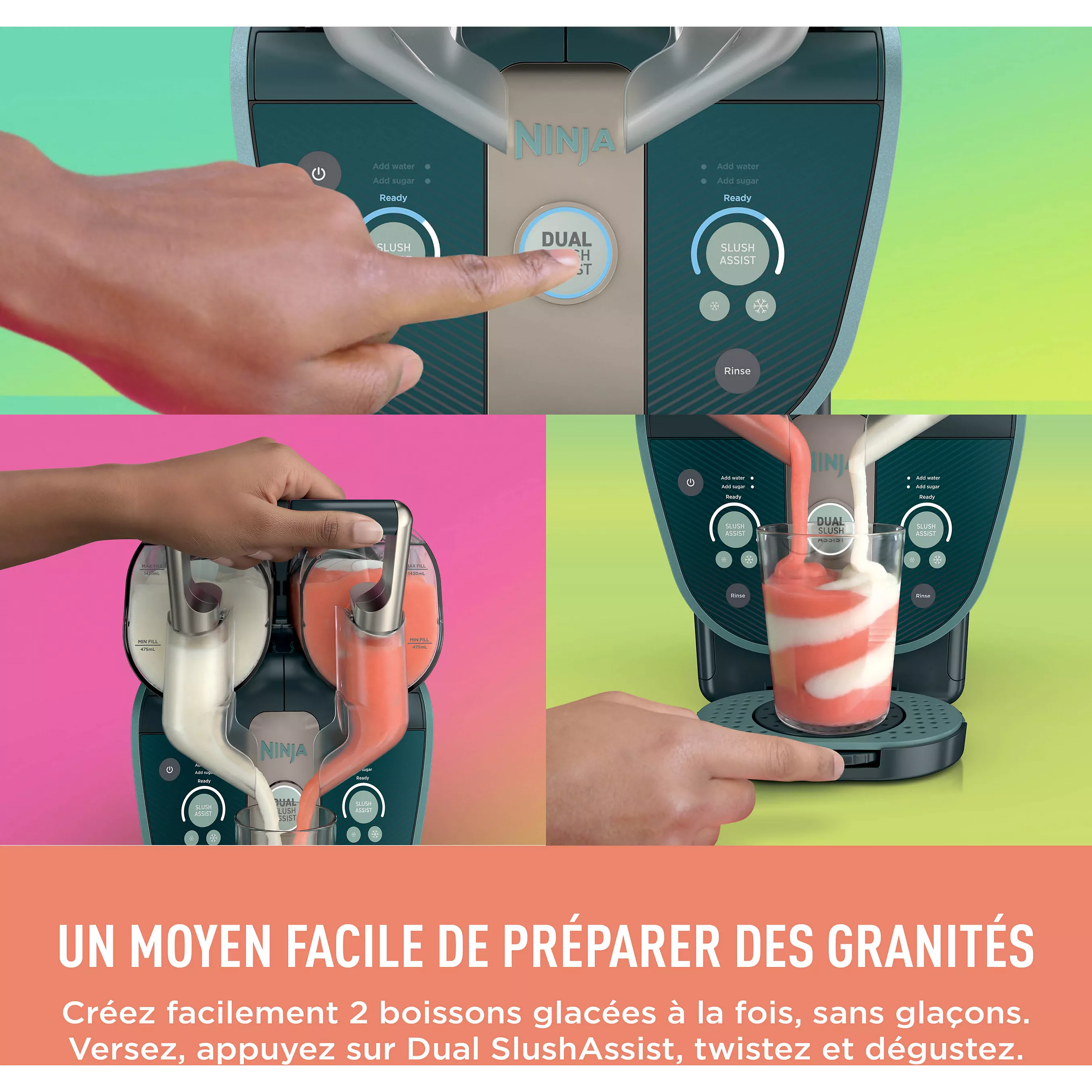 NINJA SLUSHi TWIST Machine à granités double bacs FS702EUGN ( 11 Million 9000 DA )