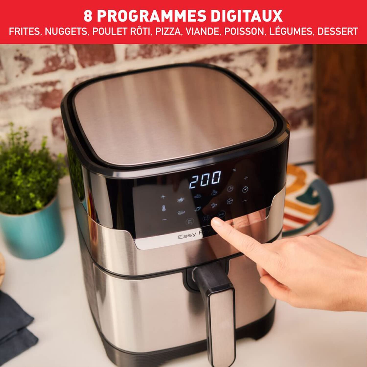 MOULINEX FRITEUSE A AIR SANS HUILE DIGITAL 2-EN-1 XXL 1800W - 6.5L EZ801D10