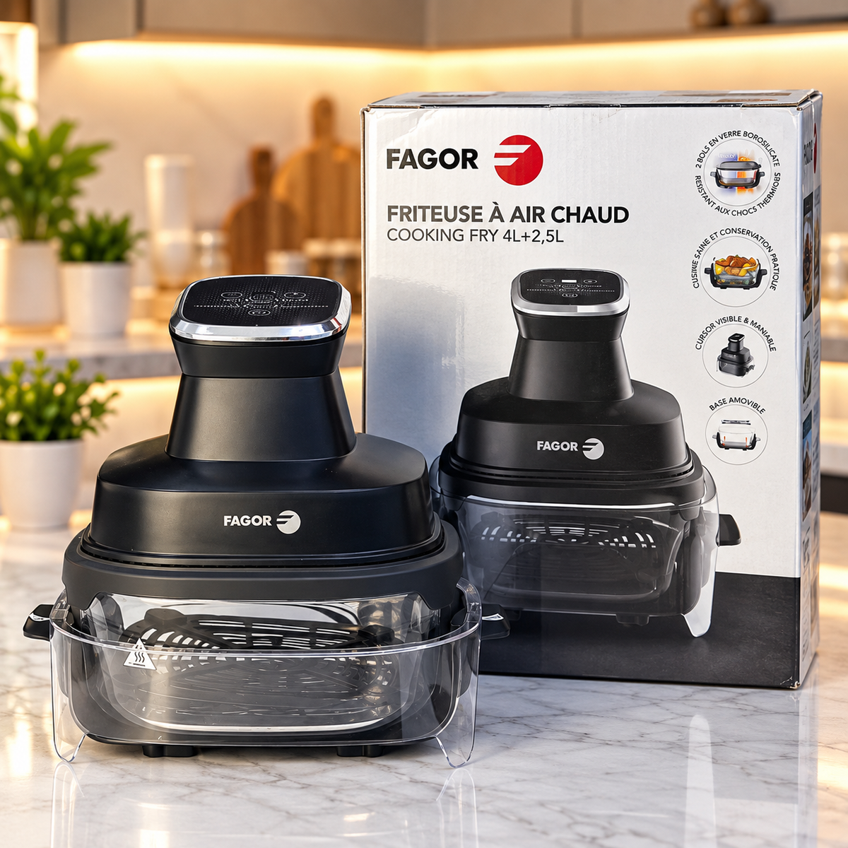 Friteuse à air chaud Fagor 4,5L + 2,5L