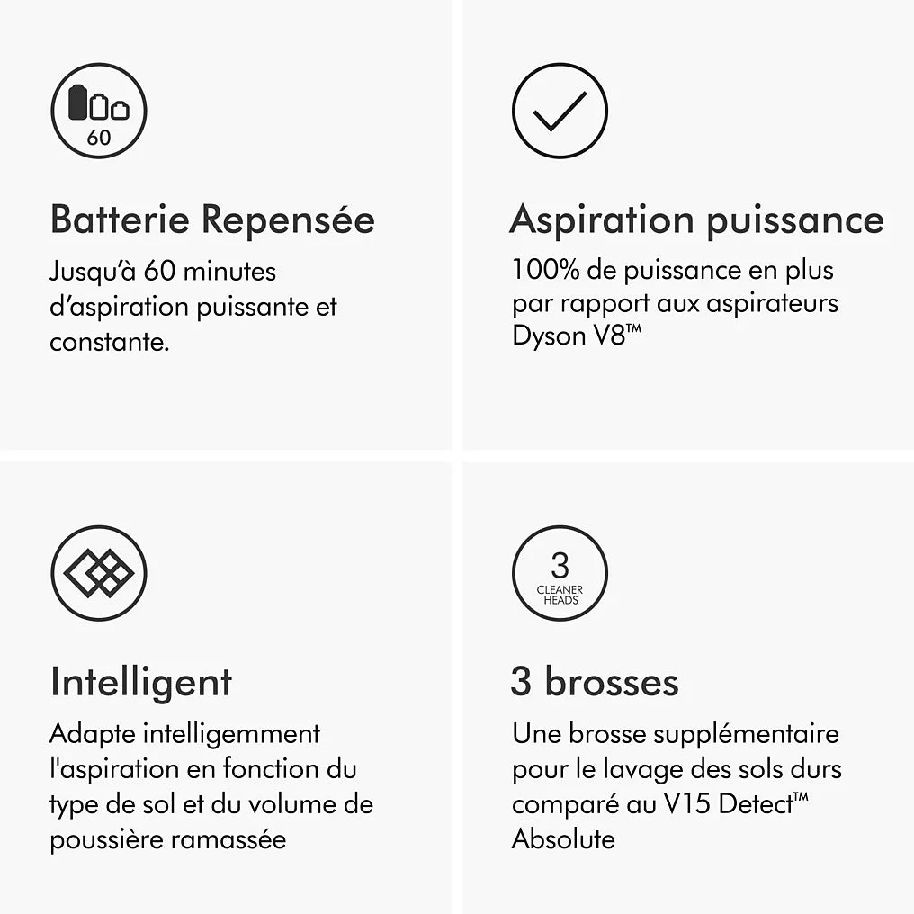 Aspirateur laveur Dyson V15s detect submarine