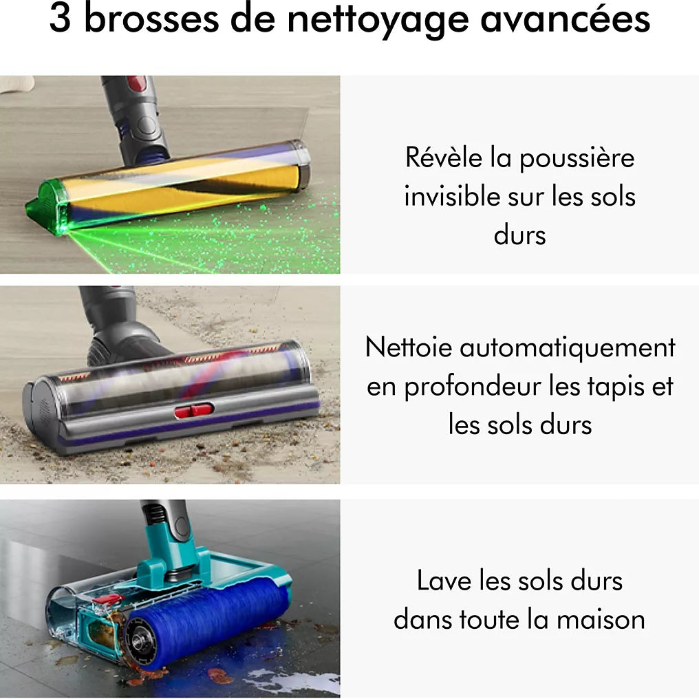 Aspirateur laveur Dyson V15s detect submarine