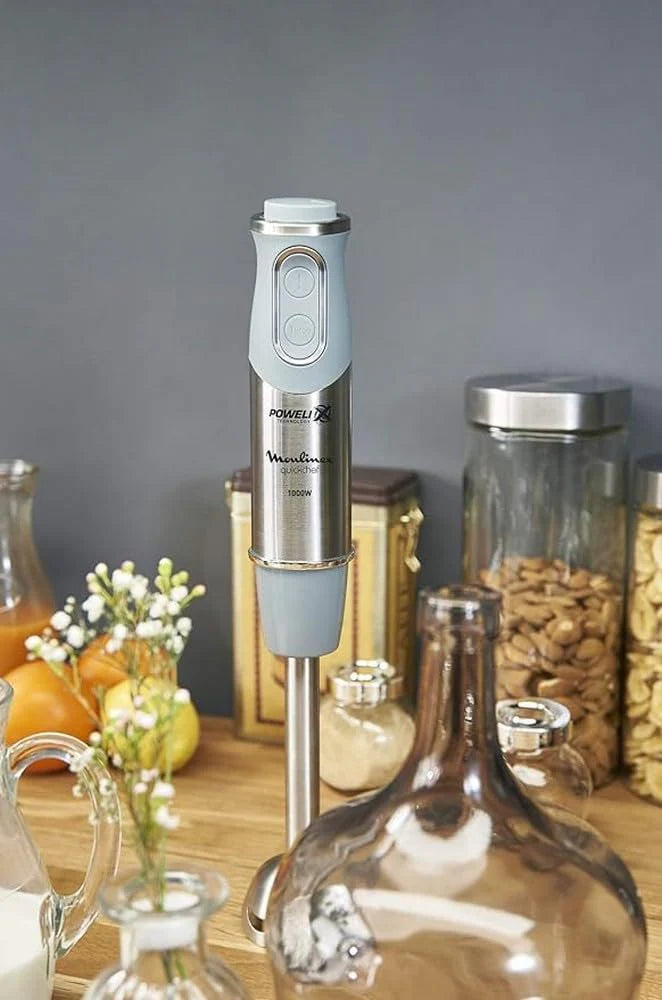 Moulinex quickchef – Mixeur plongeant avec 3 accessoires, acier inoxydable, 10 vitesses, 1000 W