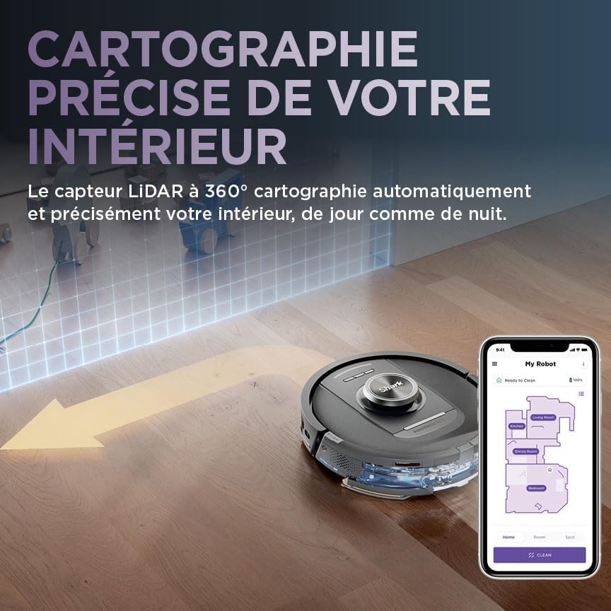 Aspirateur Robot laveur SHARK PowerDetect NeverTouch RV2800YEEU