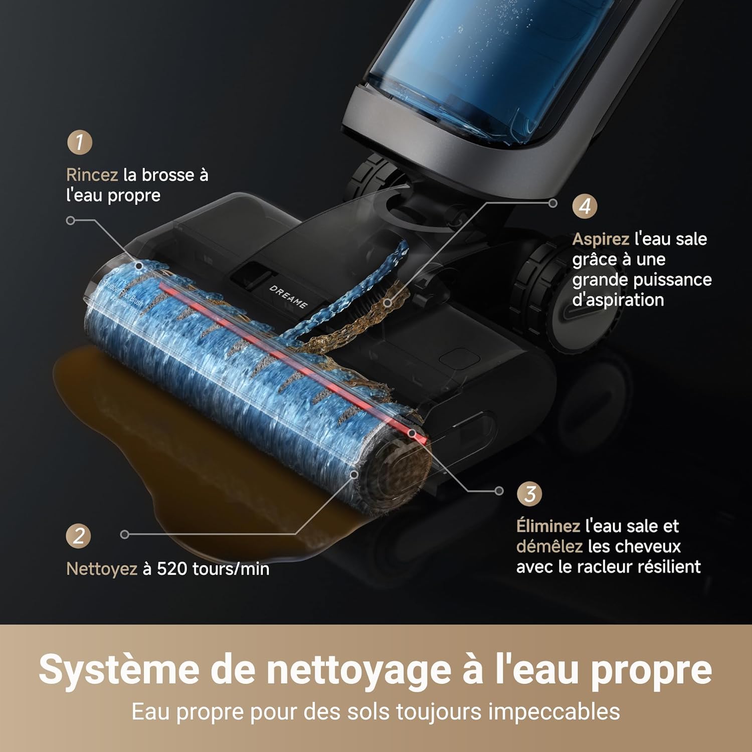 Dreame H14 Pro Aspirateur Laveur Sec Et Humide