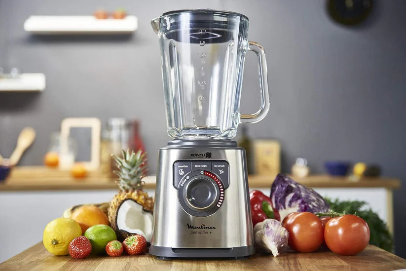 Moulinex Perfect Mix + Blender haute vitesse, 1200 W, Bol verre 2L, 3 programmes automatiques, Smoothie, Glace pilée, Nettoyage automatique