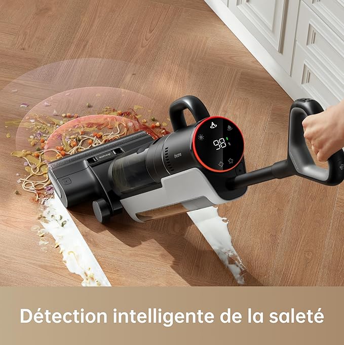 dreame H12 Dual Aspirateur Nettoyage Intelligent Aspiration Humide Sèche, Aspirateur sans Fil 4 en 1
