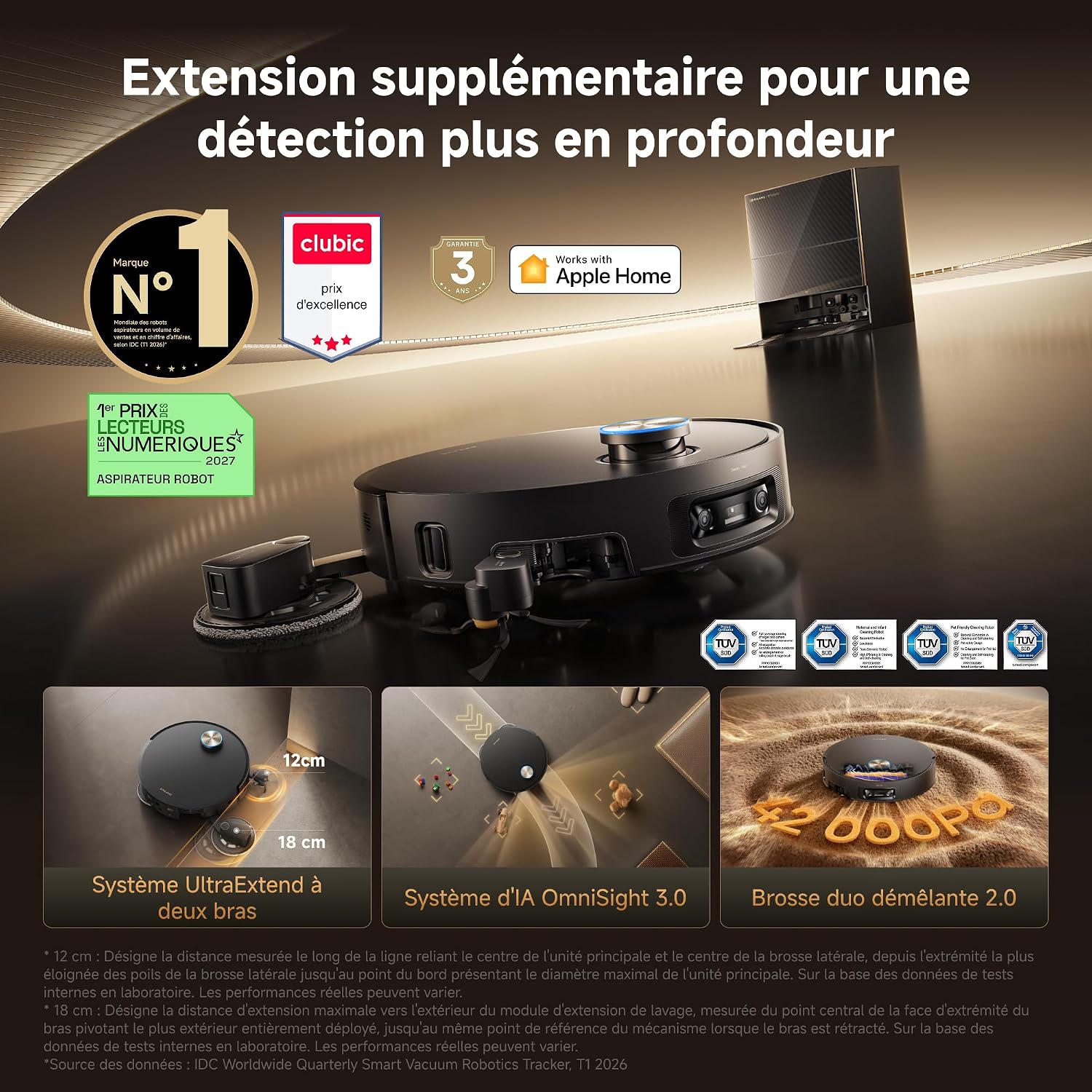 Robot Aspirateur Laveur Dreame X60 Pro Ultra Complete