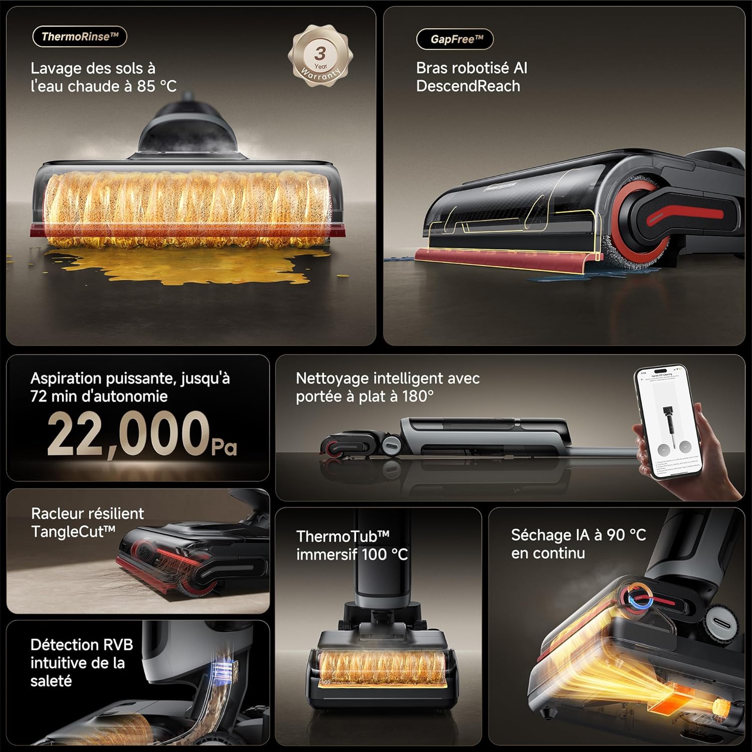 DREAME H15 Pro Heat Aspirateur Laveur