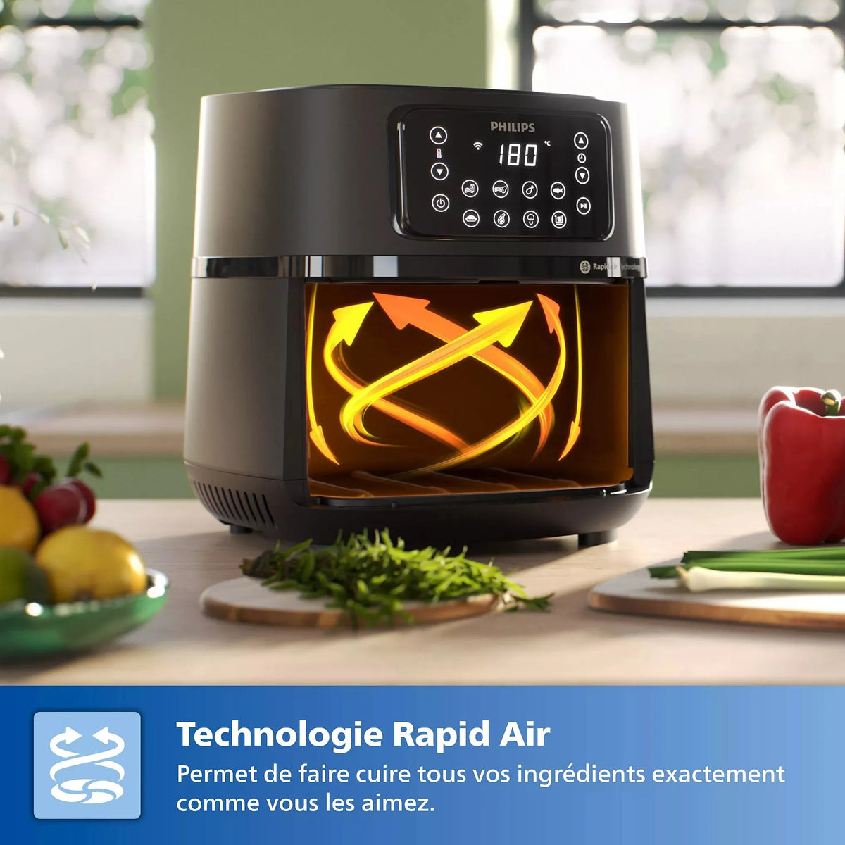 Airfryer PHILIPS Série 5000 7.2L HD9285/93  Noir