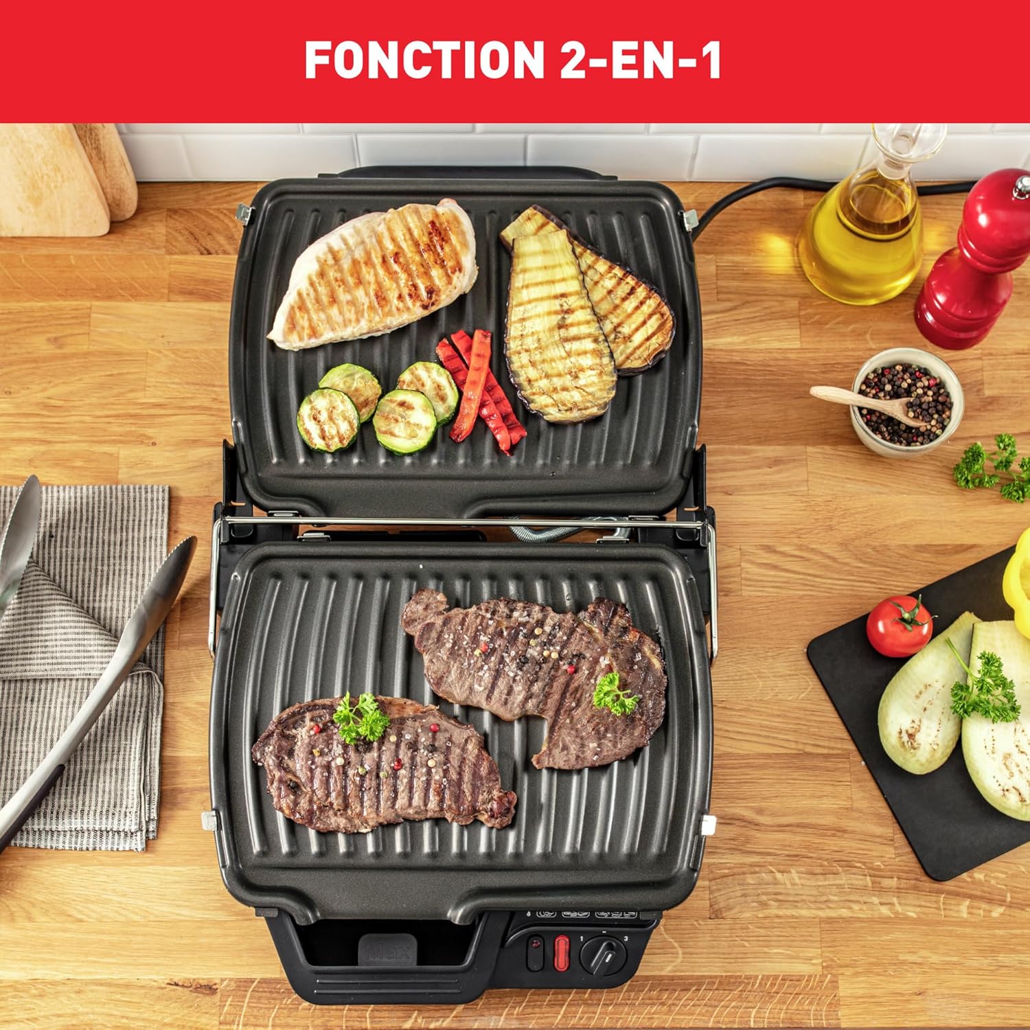 Tefal Grille Viande Compact Grill 3 En 1 Gc308812/Gc305012