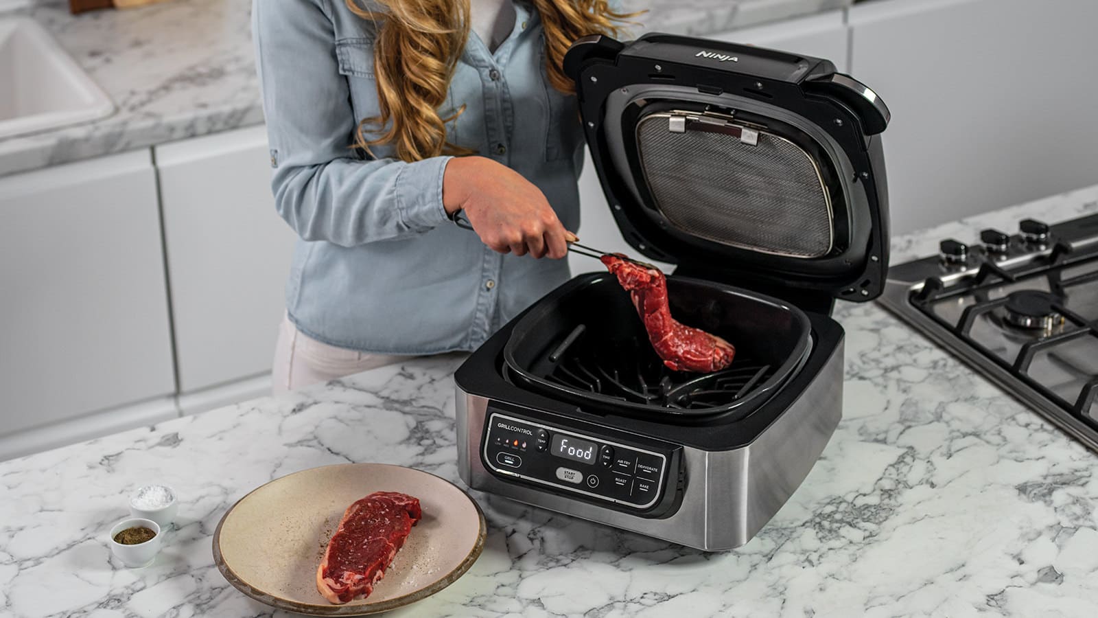 Friteuse Ninja Foodi Grill & Air Fryer d’intérieur 5-in-1 AG301EU