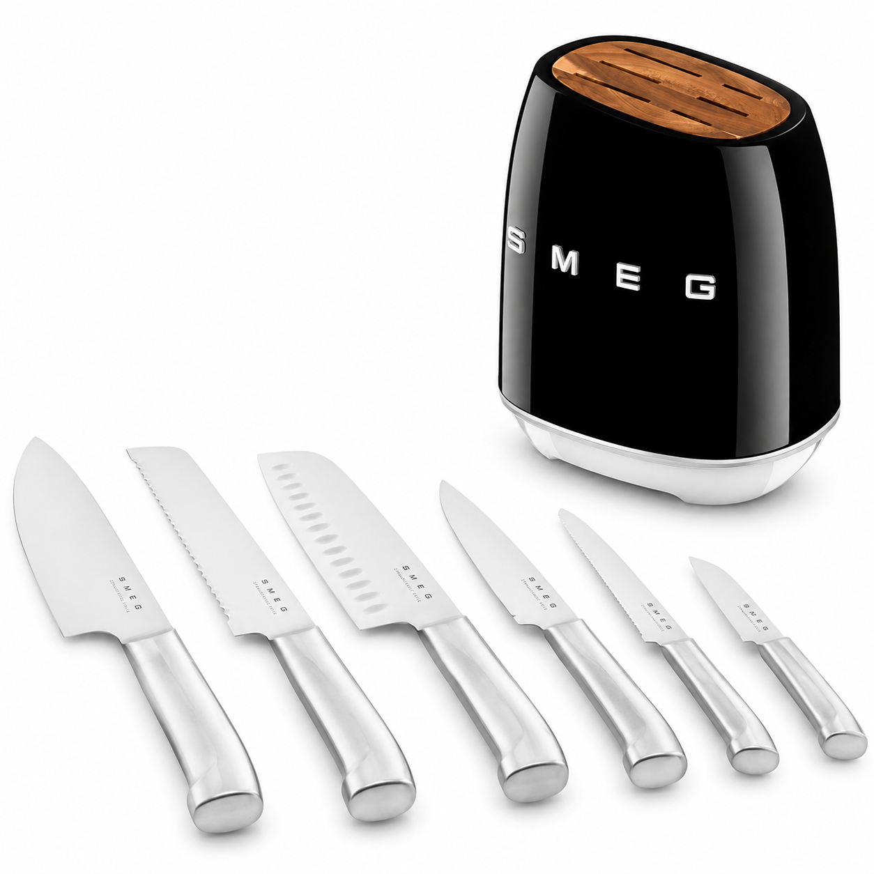 Bloc de Couteaux Smeg 6 Couteaux en Acier Inoxydable