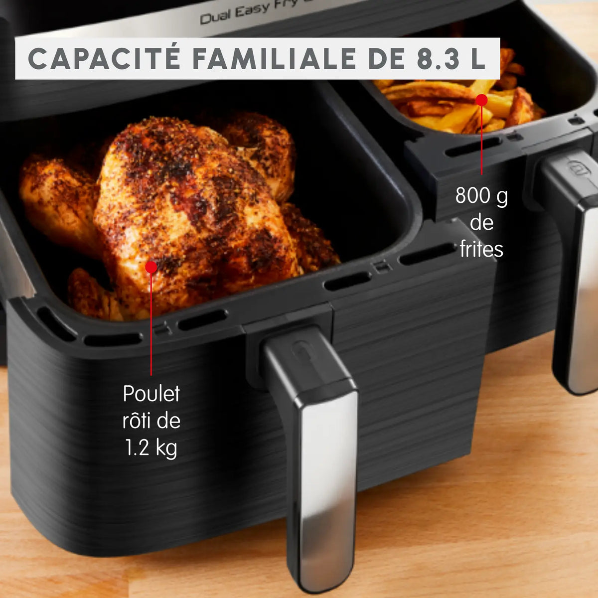 Air fryer Moulinex Dual Easy Fry & Grill 8,3L – INOX