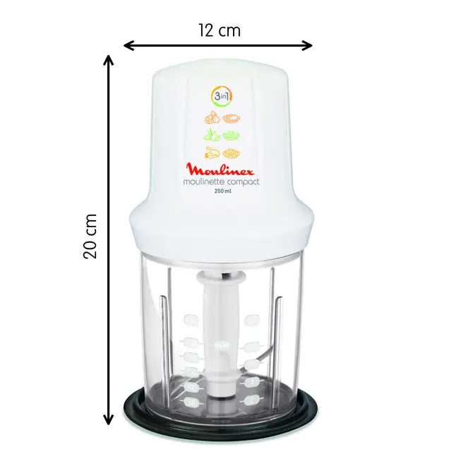 Mini Hachoir Moulinex 3 EN 1 DJ305110 - 350W - 250ML