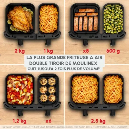 Air fryer Moulinex Easy Fry Dual 11L EZ942HF0, vue 3