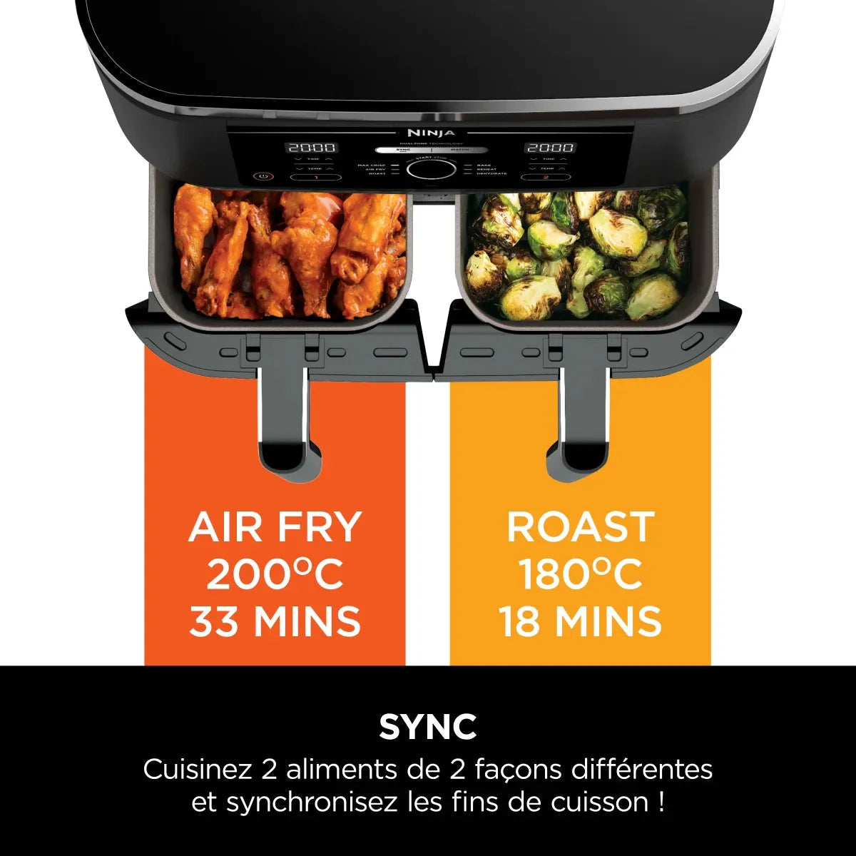 Air fryer Ninja Foodi Max Dual Zone 9,5L AF400EU, vue 5