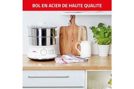 Cuiseur vapeur SEB Convenient 2 bols inox VC145100, vue 4