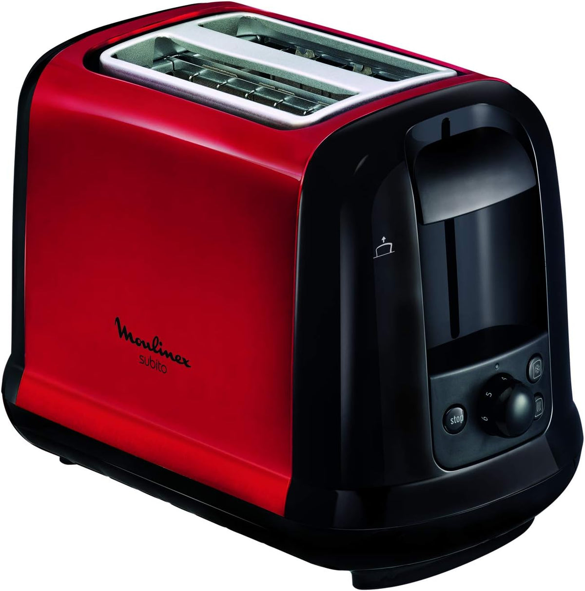 MOULINEX Subito Grille pain 2 fentes rouge toaster Thermostat 7 position Décongetaion Rechauffage Remontrée extra haute LT260D11