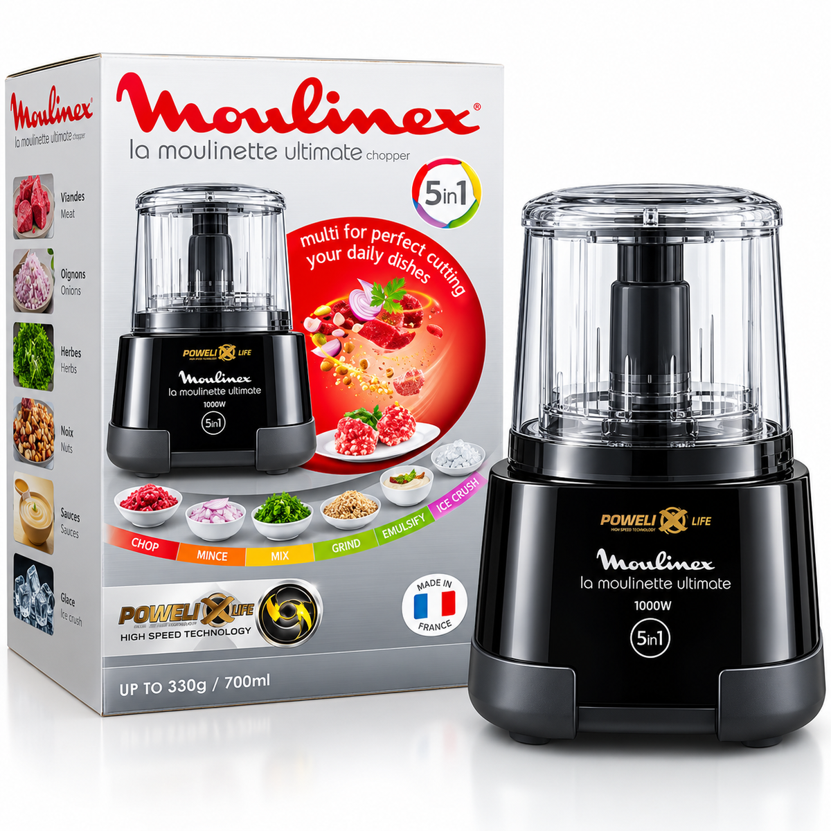 Hachoir Moulinex Moulinette Ultimate 1000W 5 fonctions