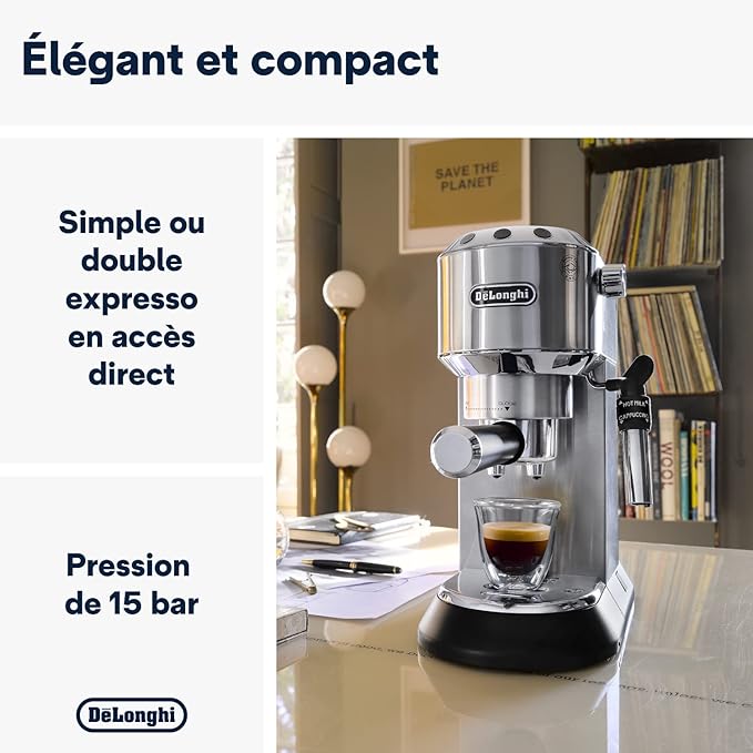 Machine à café De'Longhi Dedica Style noir, vue 3