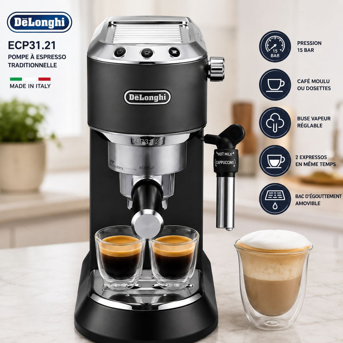 Machine à café De'Longhi Dedica Style – Noir