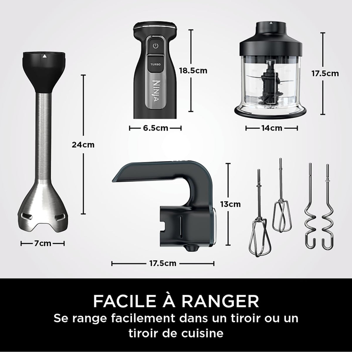 Mixeur plongeant Ninja Foodi 3 en 1 CI100EU, vue 11