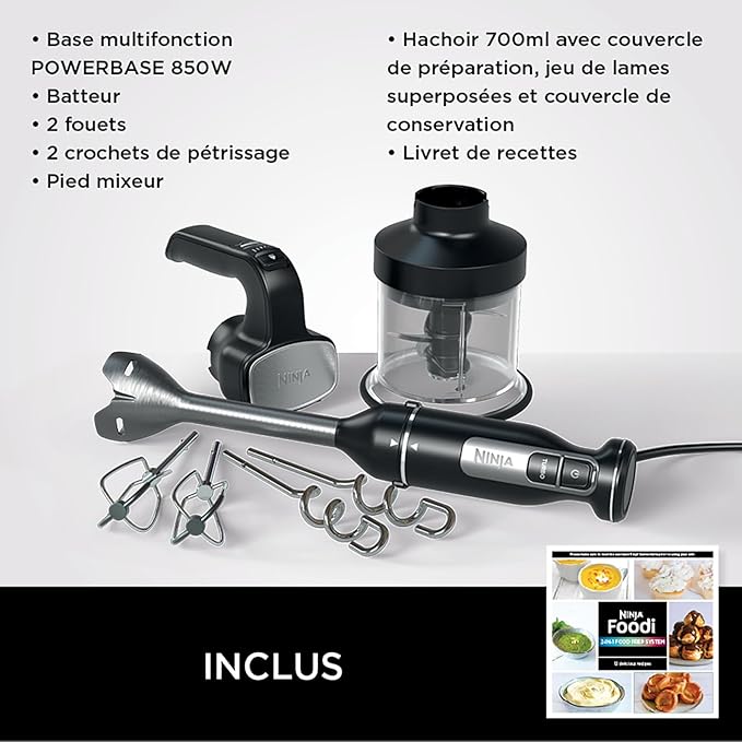 Mixeur plongeant Ninja Foodi 3 en 1 CI100EU, vue 12