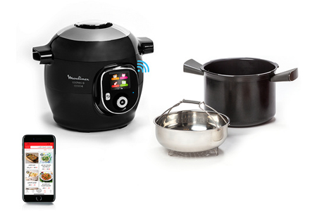 Mijoteur MOULINEX COOKEO+ CONNECT MULTICUISEUR INTELLIGENT 6 PROGRAMMES, 200 RECETTES 6L NOIR CE867810