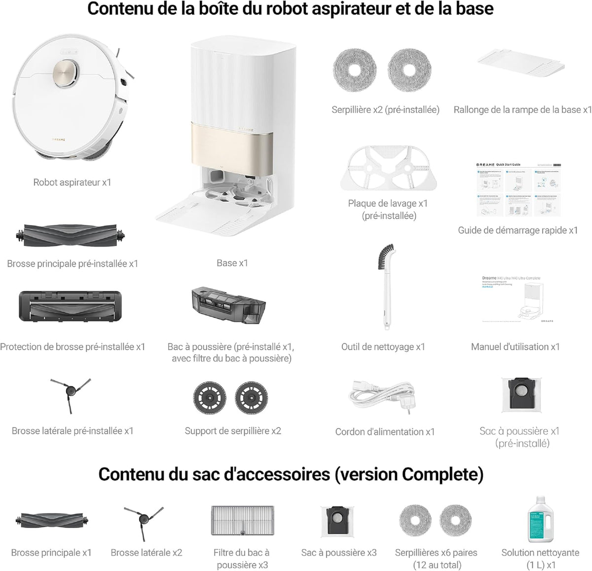 Robot aspirateur laveur Dreame X40 Ultra Complete noir, vue 9