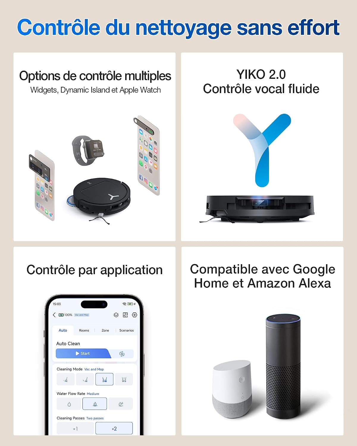 Robot aspirateur laveur Ecovacs T50 Omni Gen2, vue 9