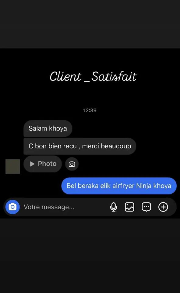 Capture d’écran envoyée par un client — Airfryer, Story Instagram · octobre 2024