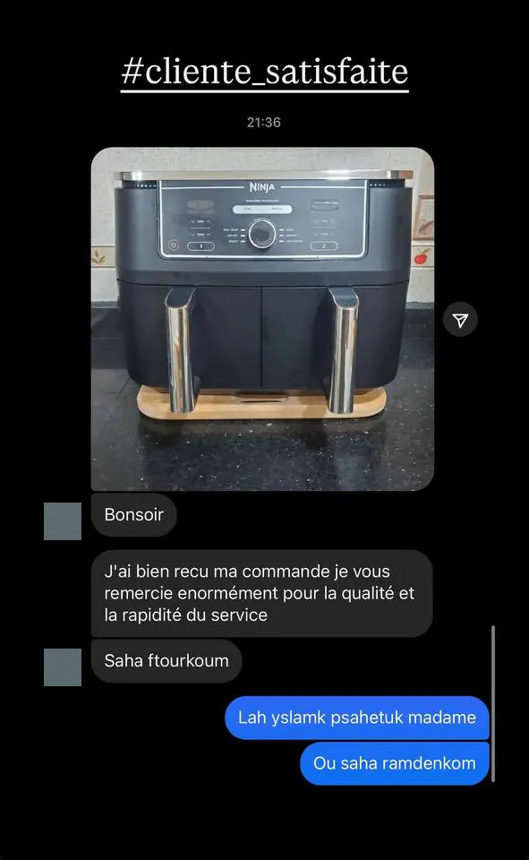 Capture d’écran envoyée par un client — Airfryer, Story Instagram · mars 2025