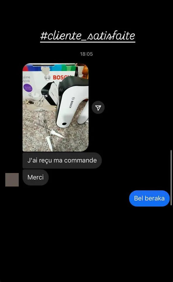 Capture d’écran envoyée par un client — Cuisine, Story Instagram · novembre 2024