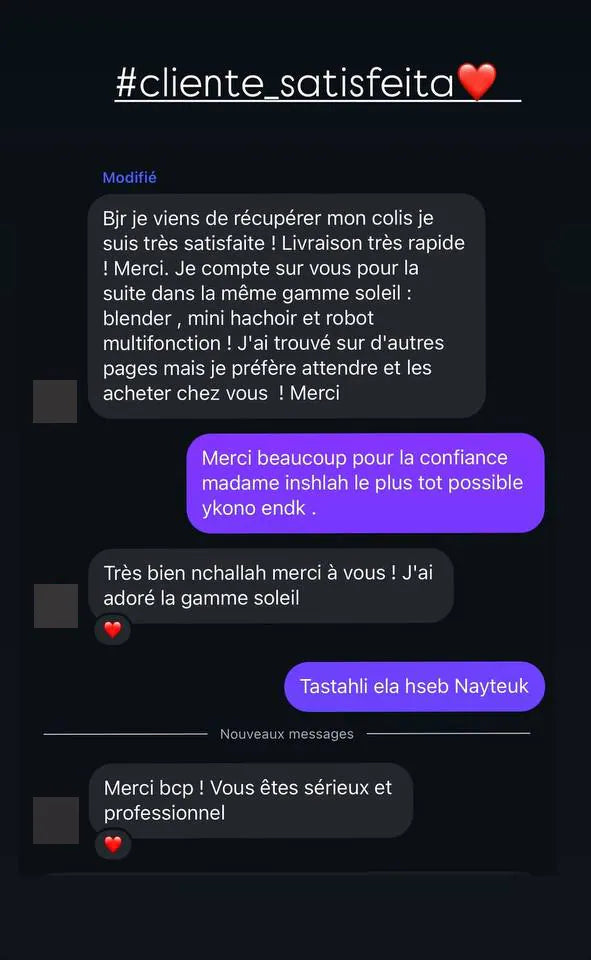 Capture d’écran envoyée par un client — Livraison, Story Instagram · octobre 2025