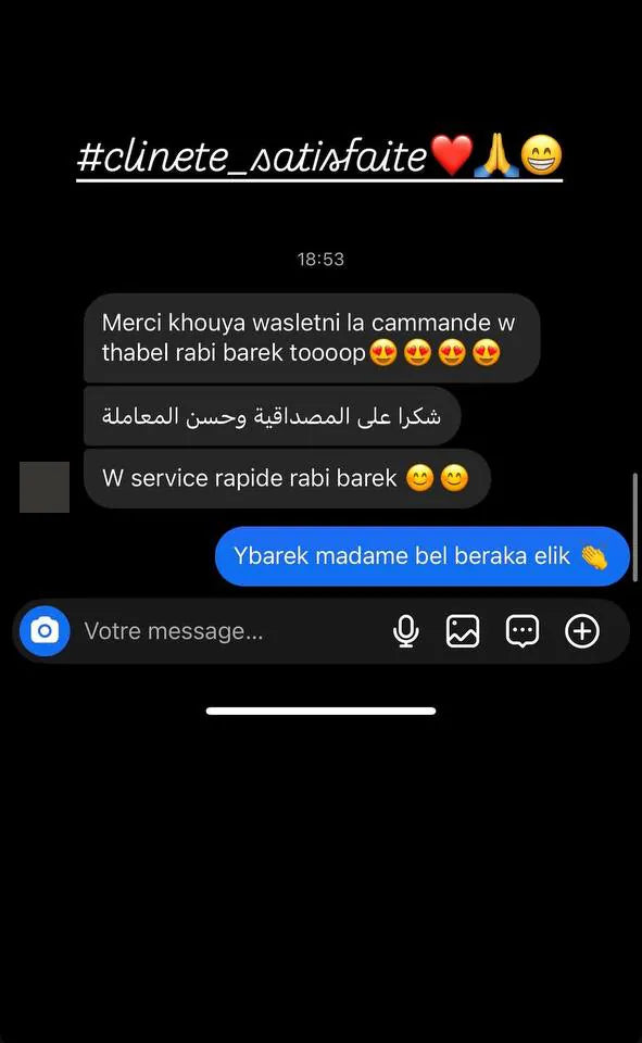 Capture d’écran envoyée par un client — Livraison, Story Instagram · novembre 2024