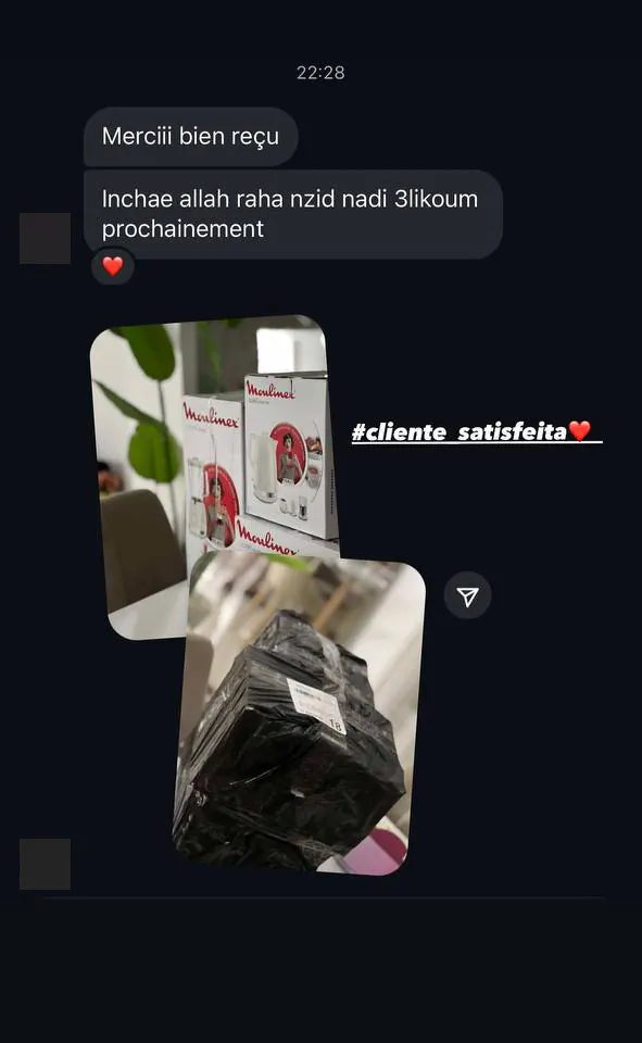 Capture d’écran envoyée par un client — Livraison, Story Instagram · octobre 2025