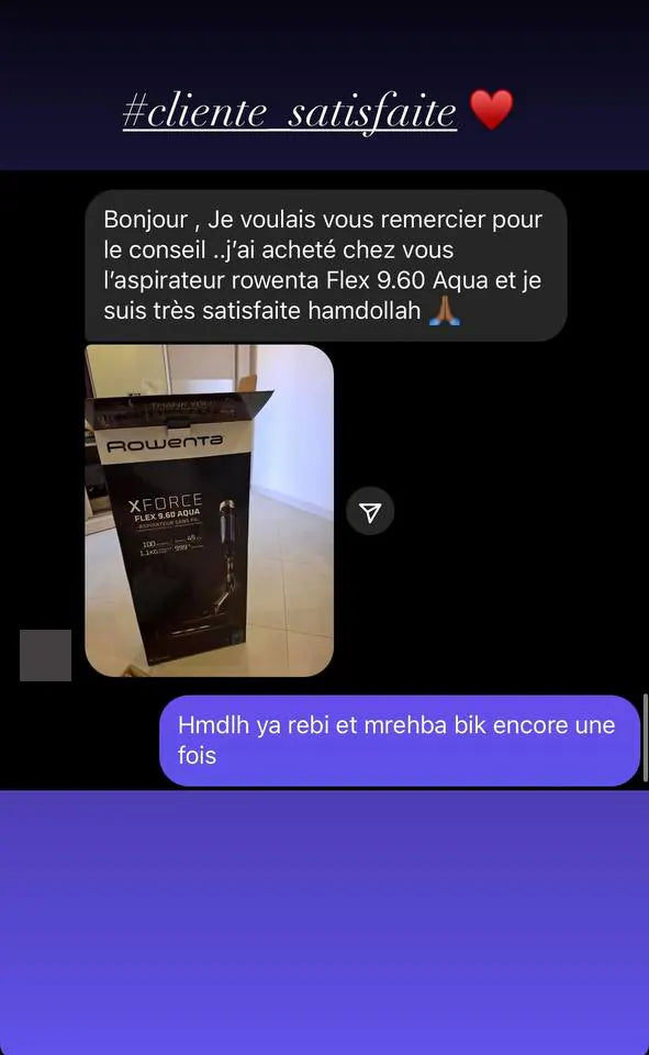 Capture d’écran envoyée par un client — Ménage, Story Instagram · mars 2025