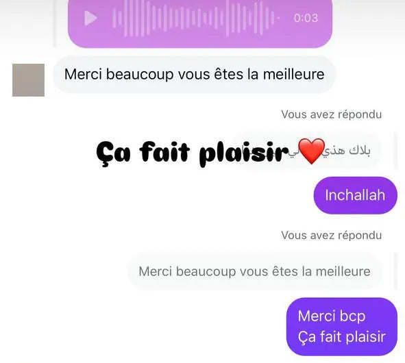 Capture d’écran envoyée par un client — Messages
