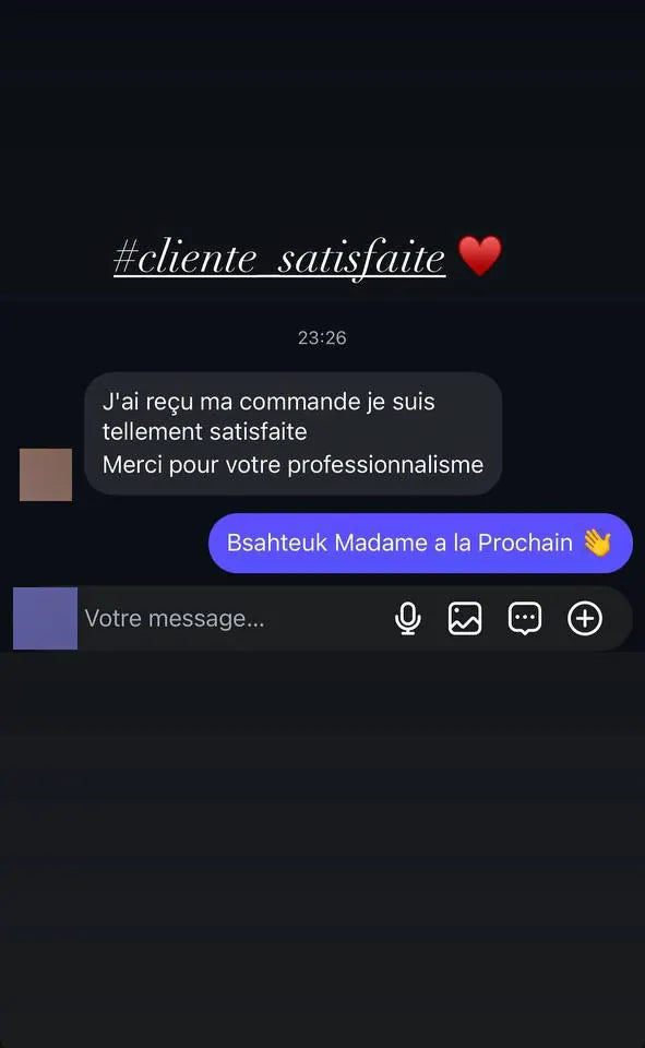 Capture d’écran envoyée par un client — Messages, Story Instagram · avril 2025
