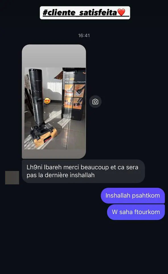 Capture d’écran envoyée par un client — Messages, Story Instagram · février 2026