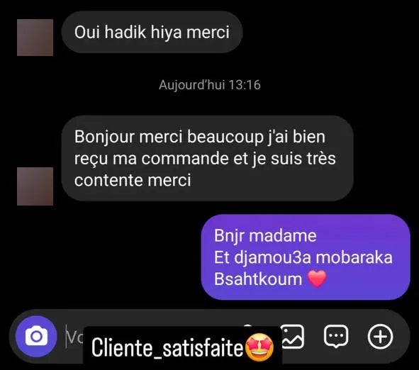Capture d’écran envoyée par un client — Messages, Story Instagram · janvier 2025