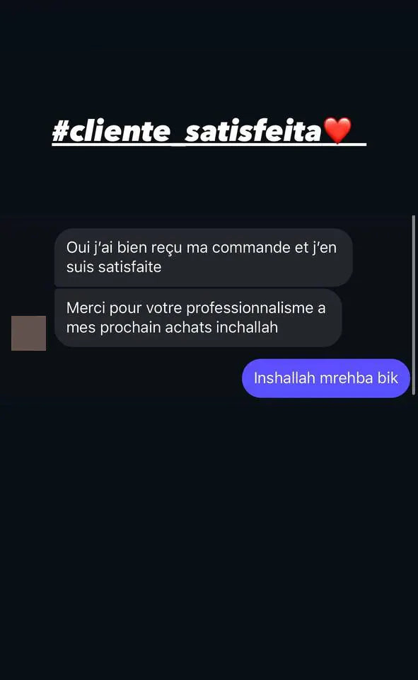 Capture d’écran envoyée par un client — Messages, Story Instagram · octobre 2025